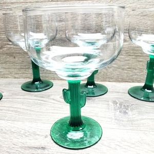 Libbey Cactus Stem Margarita Glasses